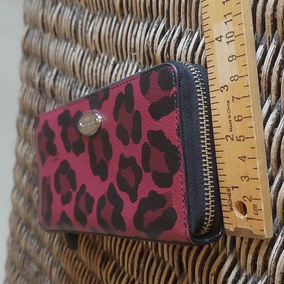 Coach Red and Black Leopard Print Wallet - Picture 11 of 13